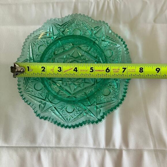 Vintage Viking Glass Dalzell Domed Lidded Cheese Butter Dish Pressed Glass Green - Picture 7 of 13